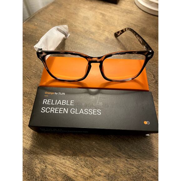 TIJN Orange‎ Screen Glasses NIB, tortoise shell design - Picture 1 of 5